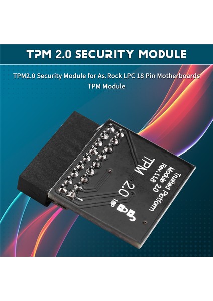 As.rock Lpc 18 Pin Anakartlar Için Tpm2.0 Güvenlik Modülü Tpm Modülü (Yurt Dışından)