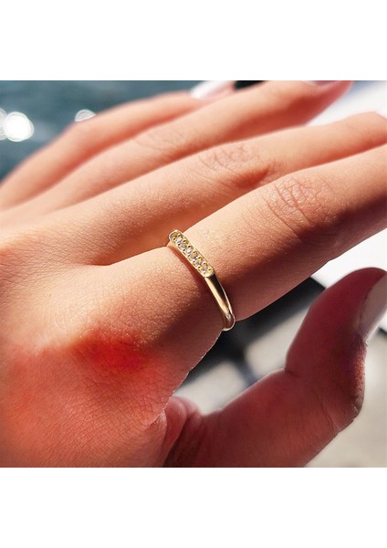 925 Ayar Sarı Gümüş Yüzük-Çubuk Sıra Taşlı 0.20 Ct Pırlanta Taşlı Alyans Yüzük-Hediye Gümüş Yüzük indirimleri