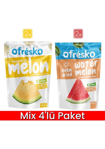 Ofresko Mıx Dondurularak Kurutulmuş Kavun - Fırında Kurutulmuş Karpuz (X2) - Kuru Meyve