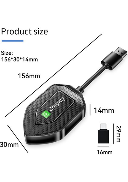 2'si 1 Arada Kablosuz Adaptör Kablosuz Carplay Android Adaptörü (Yurt Dışından)