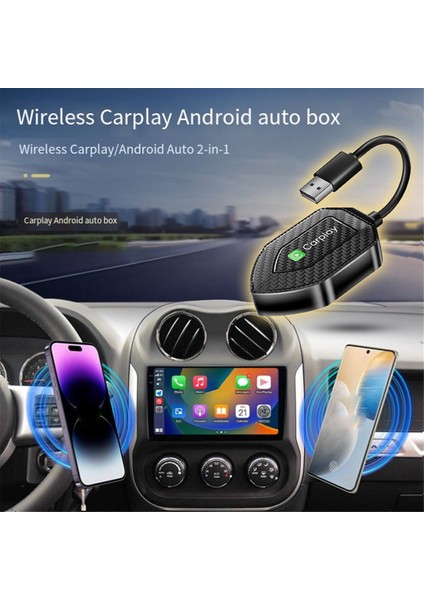 2'si 1 Arada Kablosuz Adaptör Kablosuz Carplay Android Adaptörü (Yurt Dışından)