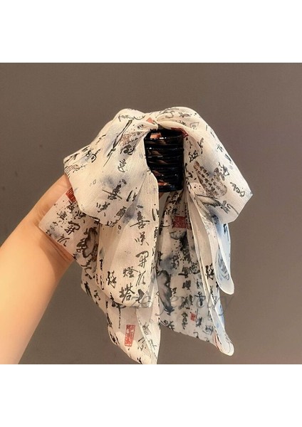 Oryantal Unsurlu Üst Düzey Saten Siyah Köpekbalığı Klipsli Başlık, Başın Arkasında Saç Tokası Kavrayıcı Dekorasyonu (Yurt Dışından)