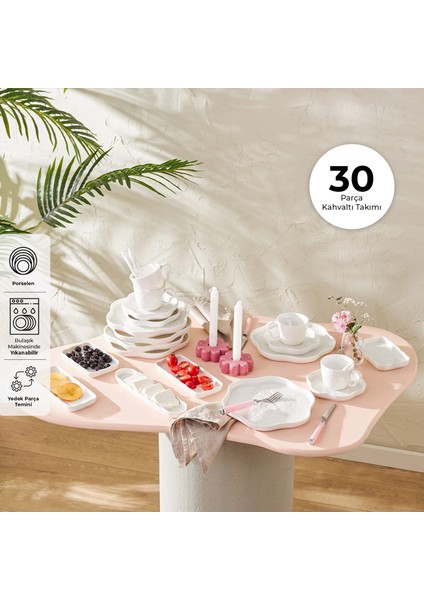 Florist 30 Parça 6 Kişilik Porselen Kahvaltı Servis Takımı