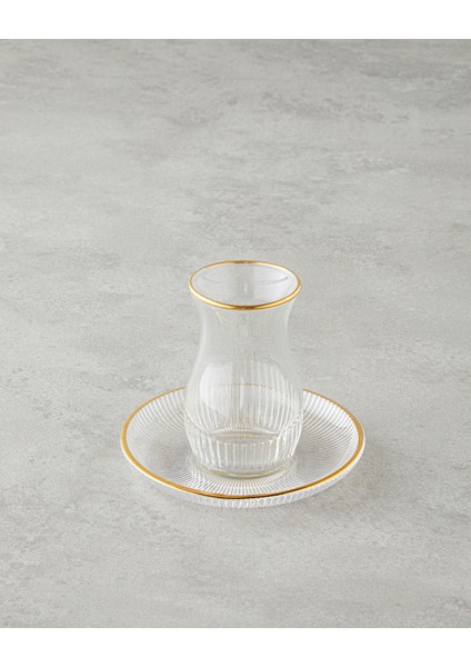 Janice Cam 12 Parça 6 Kişilik Çay Seti 135 ml Gold