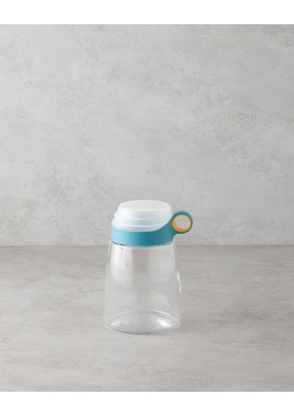 Novia Cam Ölçü Kaplı Kavanoz 1400 ml Mavi-Beyaz