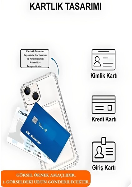 iPhone 6 Plus / 6s Plus Uyumlu Kamera Korumalı Kartlıklı Köşeleri Airbag Tasarımlı Darbe Önleyici Şeffaf Silikon Kılıf fiyatları