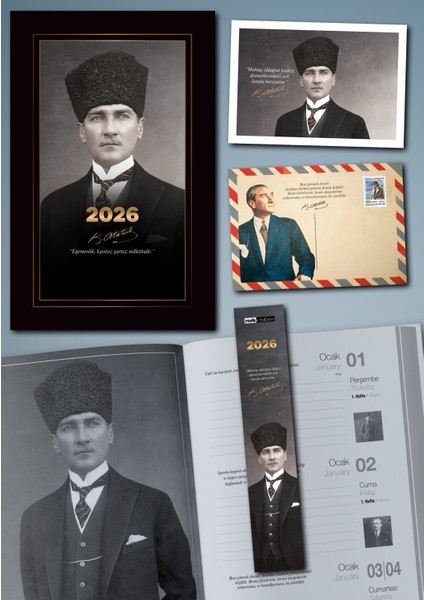 Komutan 2026 Atatürk Ajandası 13,5X21CM 160 Sayfa