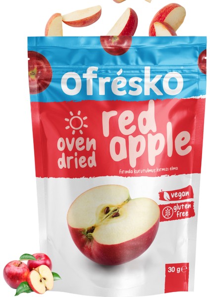 Fırında Kurutulmuş Kırmızı Elma 30 G Doypack - Kuru Meyve