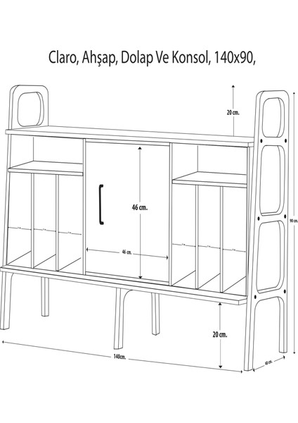Claro Ahşap Dolap ve Konsol 140X90, modelleri