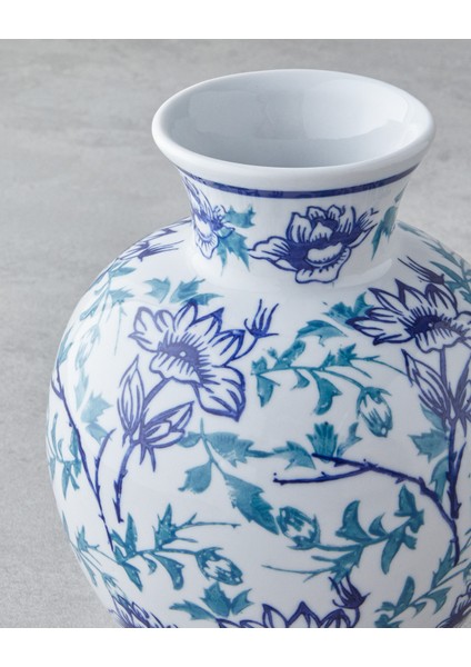 Blue Blanc Porselen Vazo 18,5 cm Mavi-Beyaz fiyatları