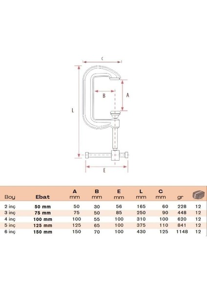 Kazancı Işkencesi Döküm C Tipi 6 Inç 150 mm fiyatları