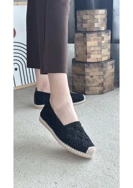 Mayfair Siyah Dantel Detaylı Espadril