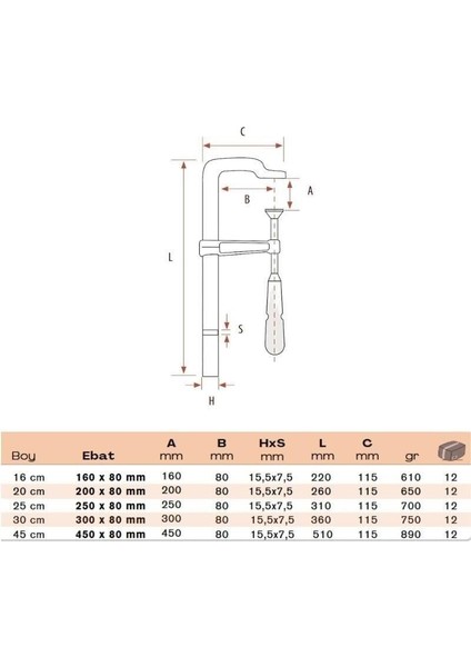 Küçük Işkence Dövme Çelik 20 cm 200 x 80 mm