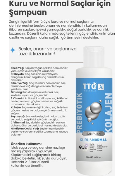-X Prebiyotik & Kolajen Kuru ve Normal Saçlar Şampuan 250ML (Glycerin,maltodextrin,triethanolamine) indirimleri