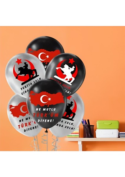 Ne Mutlu Türk'üm Diyene Baskılı Metalik Balon 12"