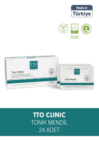 Clınıc Tonik Mendil Pratik Kullanım Çay Ağacı Yağ Yabani İğde Yağ Aloe Vera