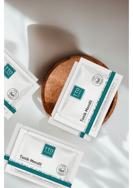 Clınıc Tonik Mendil Pratik Kullanım Çay Ağacı Yağ Yabani İğde Yağ Aloe Vera fırsatları