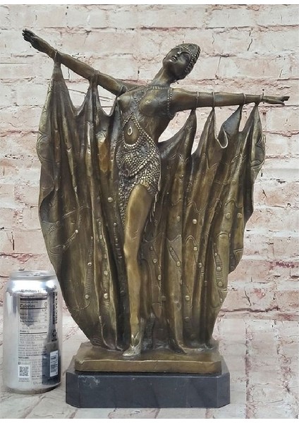 Büyük Boy Dekoratif Kraliçe Semiramis Egzotik Dansçı Art Deco Heykel Biblo 35 cm