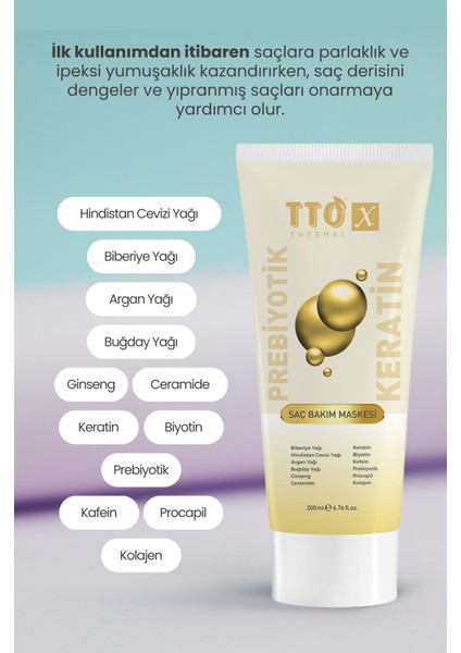 X Prebiyotik Saç Bakım Maskesi Biberiye Yağı Keratin Argan Yağı Biyotin modelleri