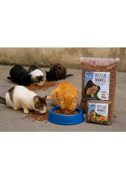 Mix Kedi Dostluk Maması 3 kg - Sokak Hayvanlarına Özel Karışık Kedi Maması
