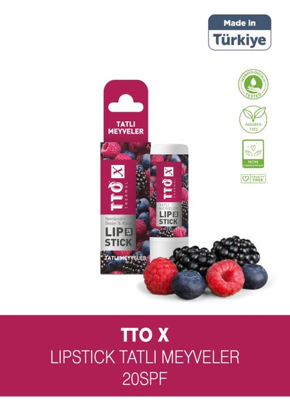 x Tatlı Meyveler Lipstick 20 Spf Korumalı Özel Formül