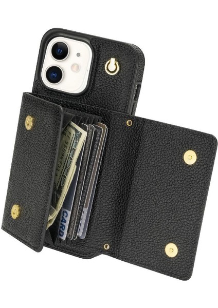 IPhone 12 Akordeon Kart Durumda Flip Cüzdan Durumda Manyetik ile Uyumlu (Yurt Dışından) fırsatları