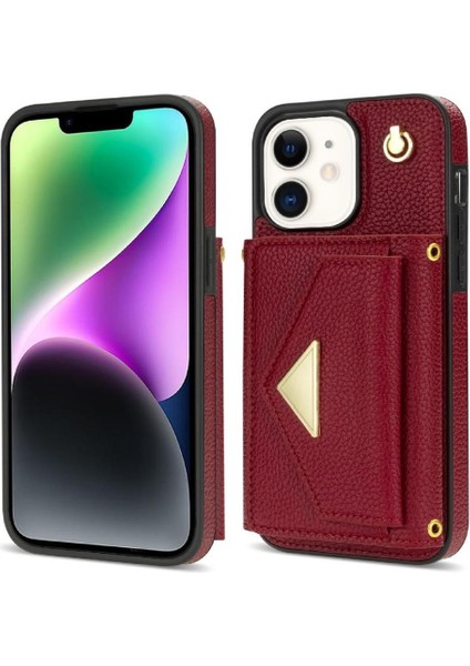 IPhone 12 Akordeon Kart Durumda Flip Cüzdan Durumda Manyetik ile Uyumlu (Yurt Dışından)