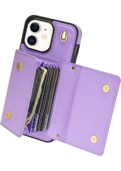 IPhone 12 Akordeon Kart Durumda Flip Cüzdan Durumda Manyetik ile Uyumlu (Yurt Dışından) modelleri