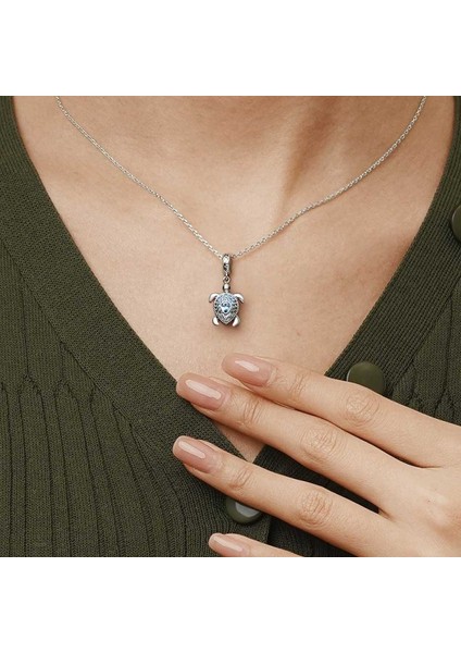 Deniz Kaplumbağası Charm, 925 Ayar Gümüş