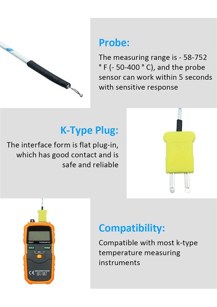 10 Adet 3 Metre K Tipi Mini Konnektör Termokupl Sıcaklık Sensörü (Yurt Dışından) modelleri
