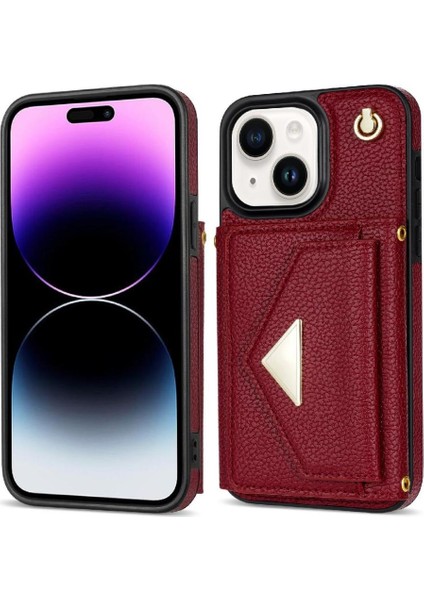IPhone 14 Plus Akordeon Kart Durumda Flip Cüzdan Kılıf Kapak ile Uyumlu (Yurt Dışından)