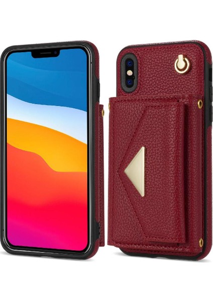 IPhone Xs Max Akordeon Kart Durumda Manyetik Kapatma Flip Pu ile Uyumlu (Yurt Dışından)