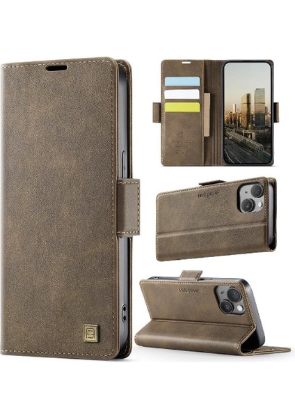 IPhone 14 Flip Case Kart Tutucu ile Uyumlu Rfid Engelleme Cüzdan Kılıf (Yurt Dışından)