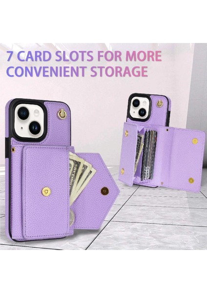 IPhone 14 Plus Akordeon Kart Durumda Flip Cüzdan Kılıf Kapak ile Uyumlu (Yurt Dışından) modelleri