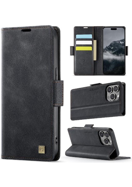 IPhone 12 Pro Max Flip Case Kart Tutucu Rfid Engelleme Ince ile Uyumlu (Yurt Dışından)