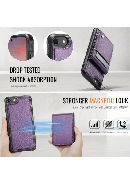 IPhone 7/8 Kasa Rfıd Stand Kart Yuvası Kablosuz Şarj ile Uyumlu (Yurt Dışından) modelleri