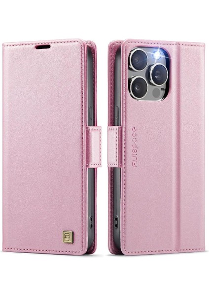 IPhone 14 Pro Flip Case Cüzdan Durumda Ince Rfid Engelleme ile Uyumlu (Yurt Dışından)