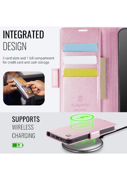 IPhone 14 Pro Flip Case Cüzdan Durumda Ince Rfid Engelleme ile Uyumlu (Yurt Dışından) fırsatları