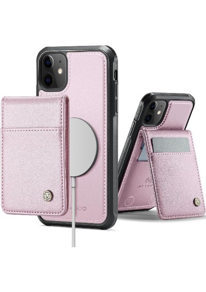 IPhone 11 Kılıf Kablosuz Şarj Rfıd Stand Kart Yuvası ile Uyumlu (Yurt Dışından)