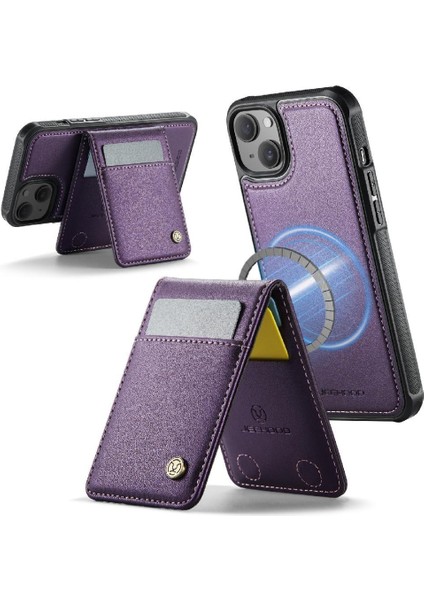 IPhone 15 Artı Durumda Rfıd Standı Kart Yuvası Kablosuz Şarj ile Uyumlu (Yurt Dışından) modelleri