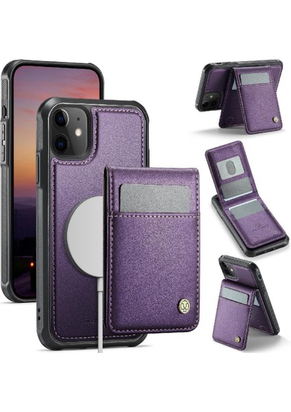IPhone 11 Kılıf Kablosuz Şarj Rfıd Stand Kart Yuvası ile Uyumlu (Yurt Dışından)