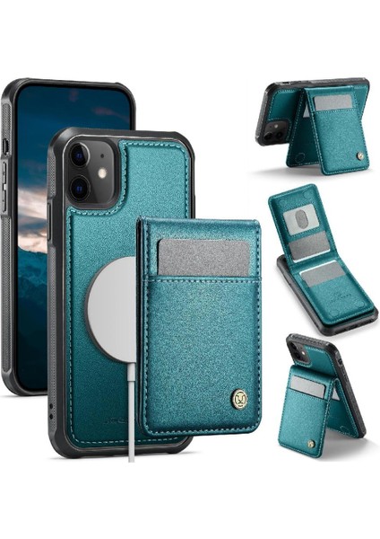 IPhone 11 Kılıf Kablosuz Şarj Rfıd Stand Kart Yuvası ile Uyumlu (Yurt Dışından)