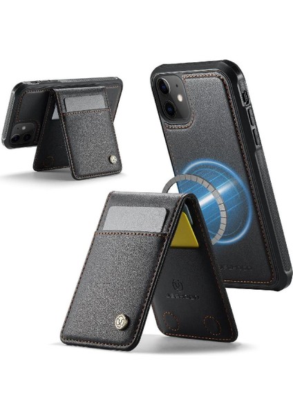 IPhone 11 Kılıf Kablosuz Şarj Rfıd Stand Kart Yuvası ile Uyumlu (Yurt Dışından)