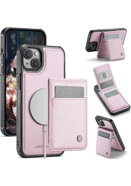 IPhone 15 Artı Durumda Rfıd Standı Kart Yuvası Kablosuz Şarj ile Uyumlu (Yurt Dışından) modelleri