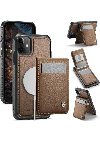 IPhone 11 Kılıf Kablosuz Şarj Rfıd Stand Kart Yuvası ile Uyumlu (Yurt Dışından)