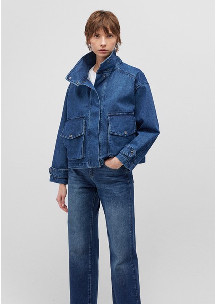 Dik Yaka Denim Ceket 1110567-70807 modelleri