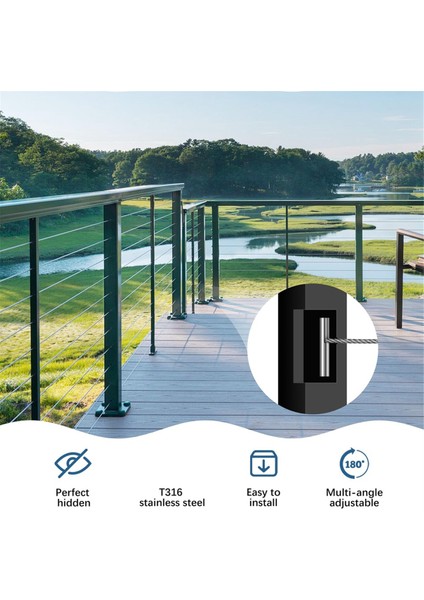 1/8 Inç Kablo Korkuluk Terminali Bağlantı Ankrajı Açısı, 10 Adet (Yurt Dışından) indirimleri