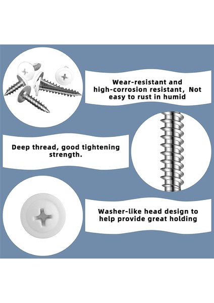 Screw Thread Truss Hızlı Kendinden Kılavuzlu Beyaz Pan Dolap Vidaları (Yurt Dışından) fiyatları