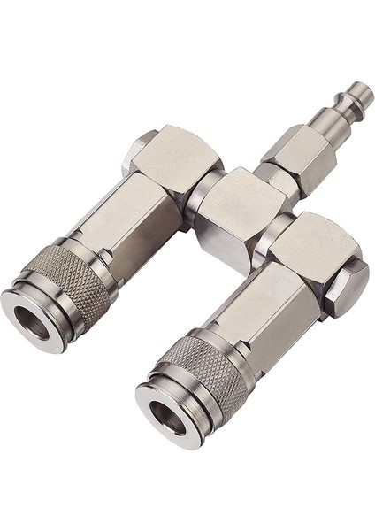 Hava Hortumu Bağlantısı 2 Yollu Hava Hortumu Ayırıcı 1/4 Inç 360 Derece Döner (Yurt Dışından)