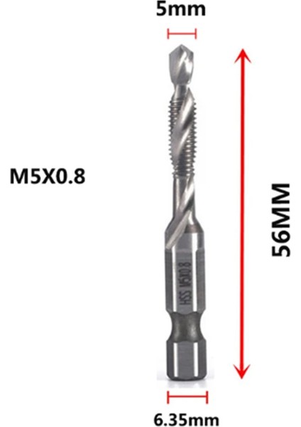 M5X0.8MM Yüksek Hızlı Çelik 4341 Titanyum Kaplamalı Kompozit Kılavuz Matkap (Yurt Dışından) indirimleri